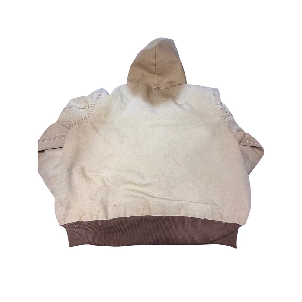 Carhartt Workwear Active Jacket Full Zip Hooded Canvas Coat Beige XL Vintage - Picture 15 of 16